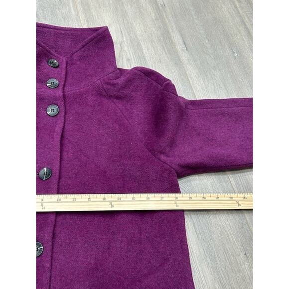 Avec Les Filles Womens Longline Jacket Coat Long Sleeve Button Up Purple Size XS - Picture 8 of 10